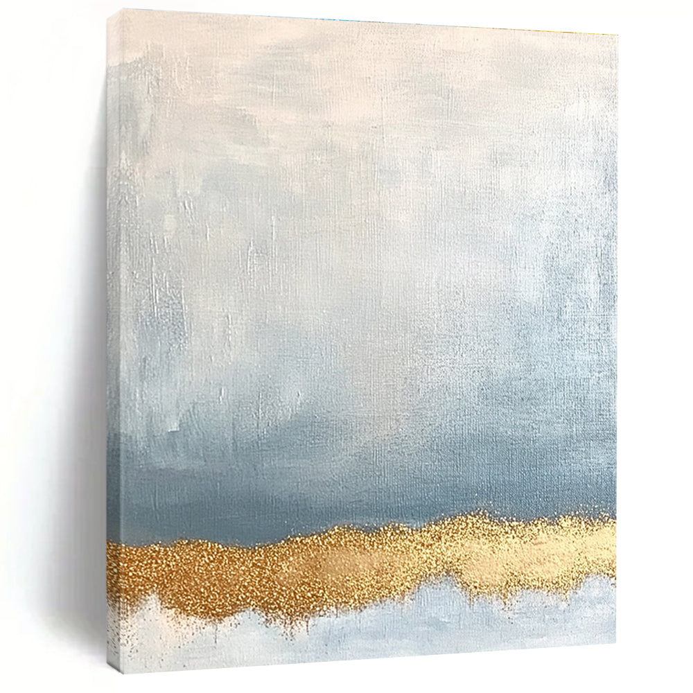 Blue and Gold Abstract Painting for Elegant Hotel Ballroom Entrances GAB1192
