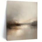 Misty Lake Abstract - Dreamy Landscape Abstract Art GAB0516