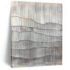 Wavy Line Textures Abstract Painting of Monochromatic Rhythms GAB0138