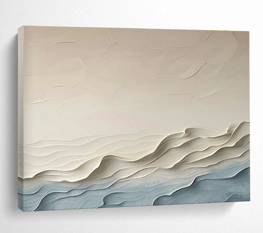 Textured Wave Abstract Painting for Modern Beach House Decor YHT253