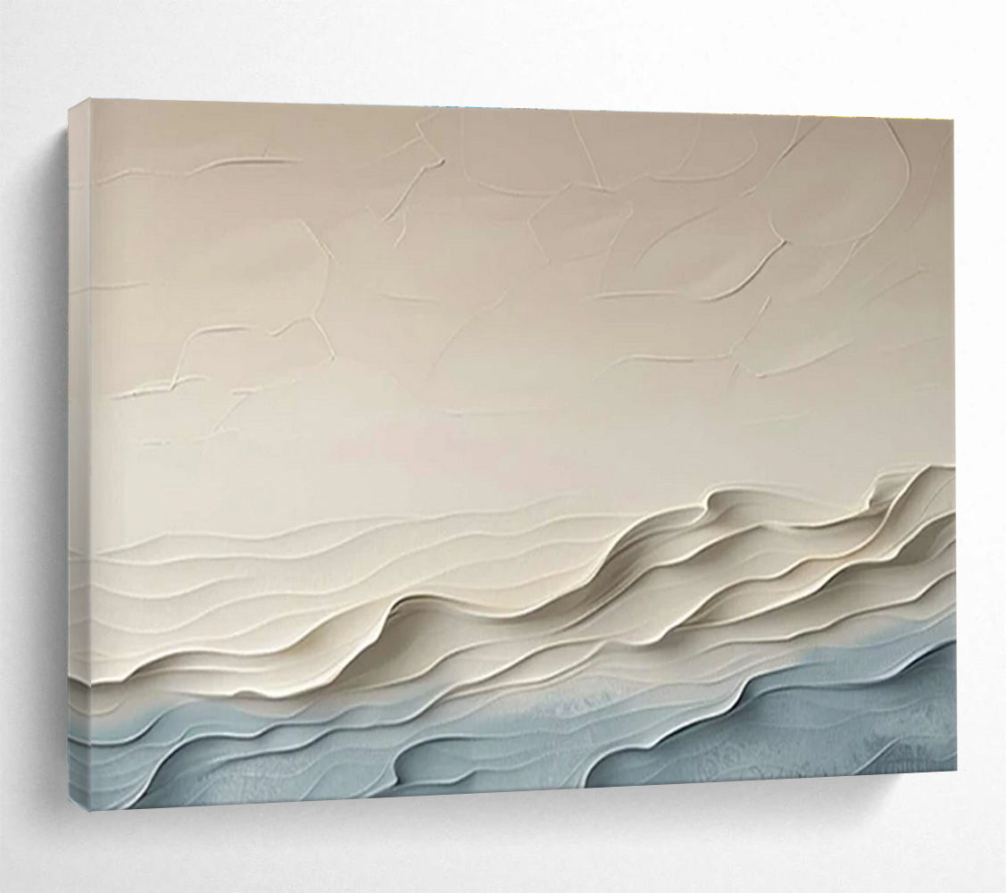 Textured Wave Abstract Painting for Modern Beach House Decor YHT253