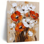 Bold Poppy Blossoms Expressive Floral Abstract Painting GAB0279