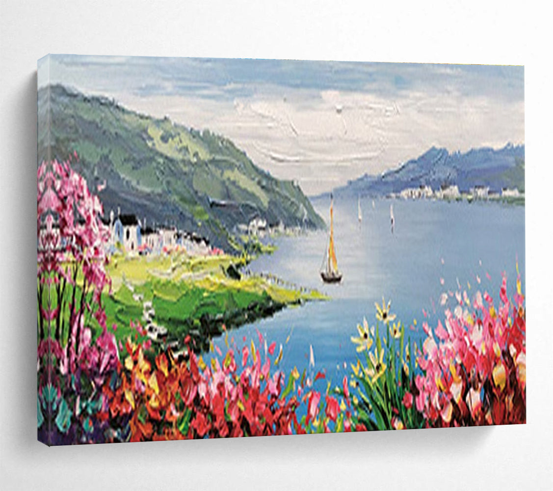 Lakeside Village Abstract Painting for Scenic - Themed Hotels YHT209