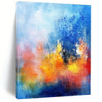 Blue Orange Pink Abstract Painting with Dreamy Blends WINK514