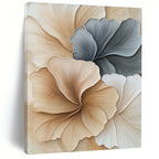 Beige and Grey Floral Shapes Abstract Painting of Elegant Nature GAB0094