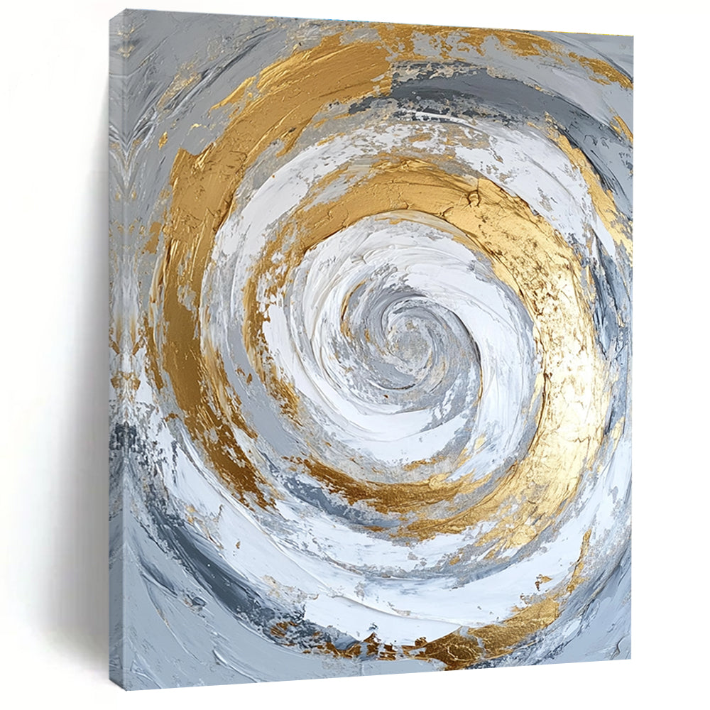 Golden Spiral Abstract Painting for Modern Dining Areas GAB0823