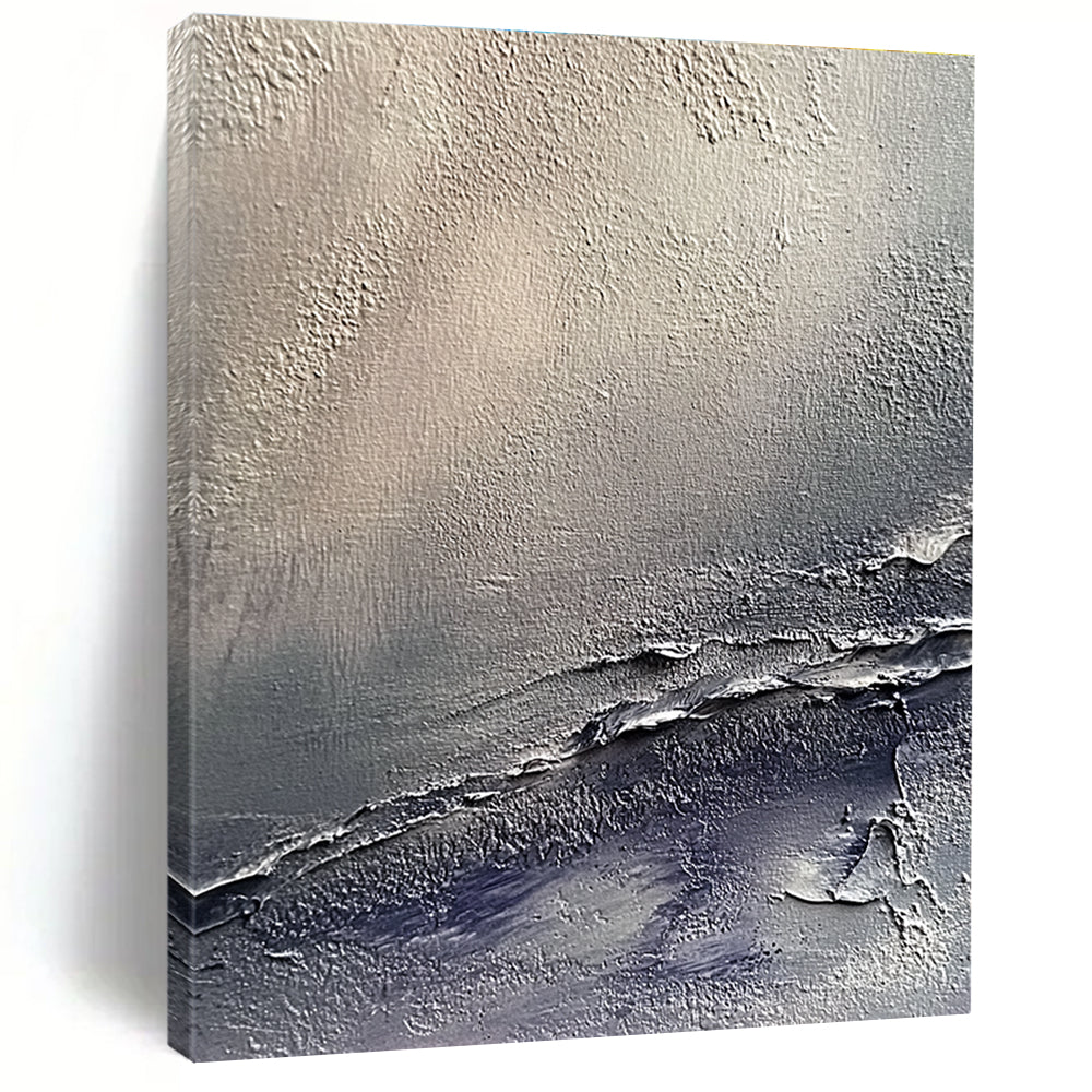 Textured Grey Layers Abstract Painting of Subtle Depth GAB0085