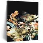 Colorful Floral Abstract on Black Painting for Luxury Home Dining Rooms HENG171
