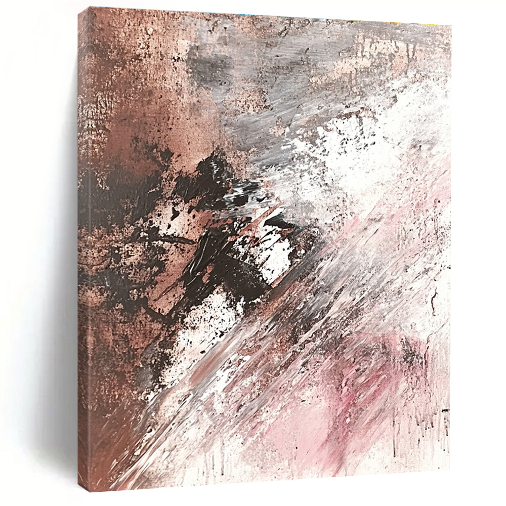 Brown Gray White Abstract Painting with Subtle Drama WINK673