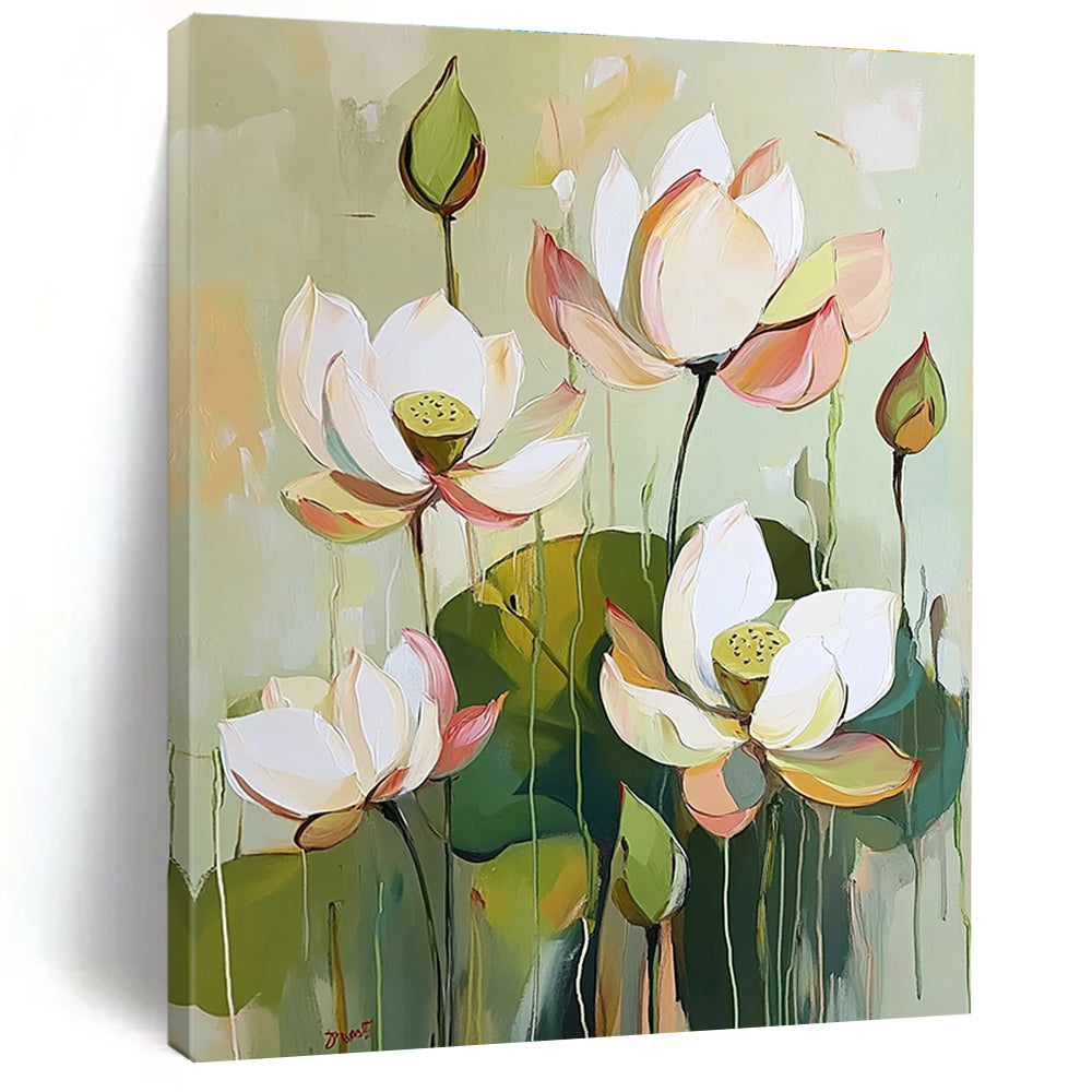 Lotus Flower Abstract Painting for Zen Gardens GAB0778