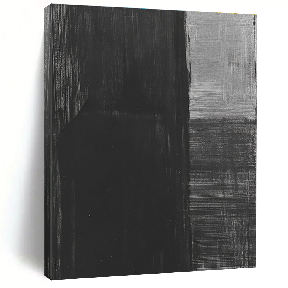 Abstract Black and Gray Painting with Textured Layers GAB0027