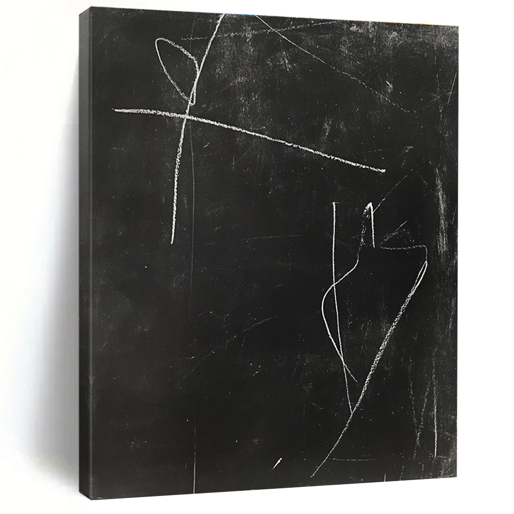 Chalkboard - like Abstract Spontaneous Markings Abstract Painting GAB0235