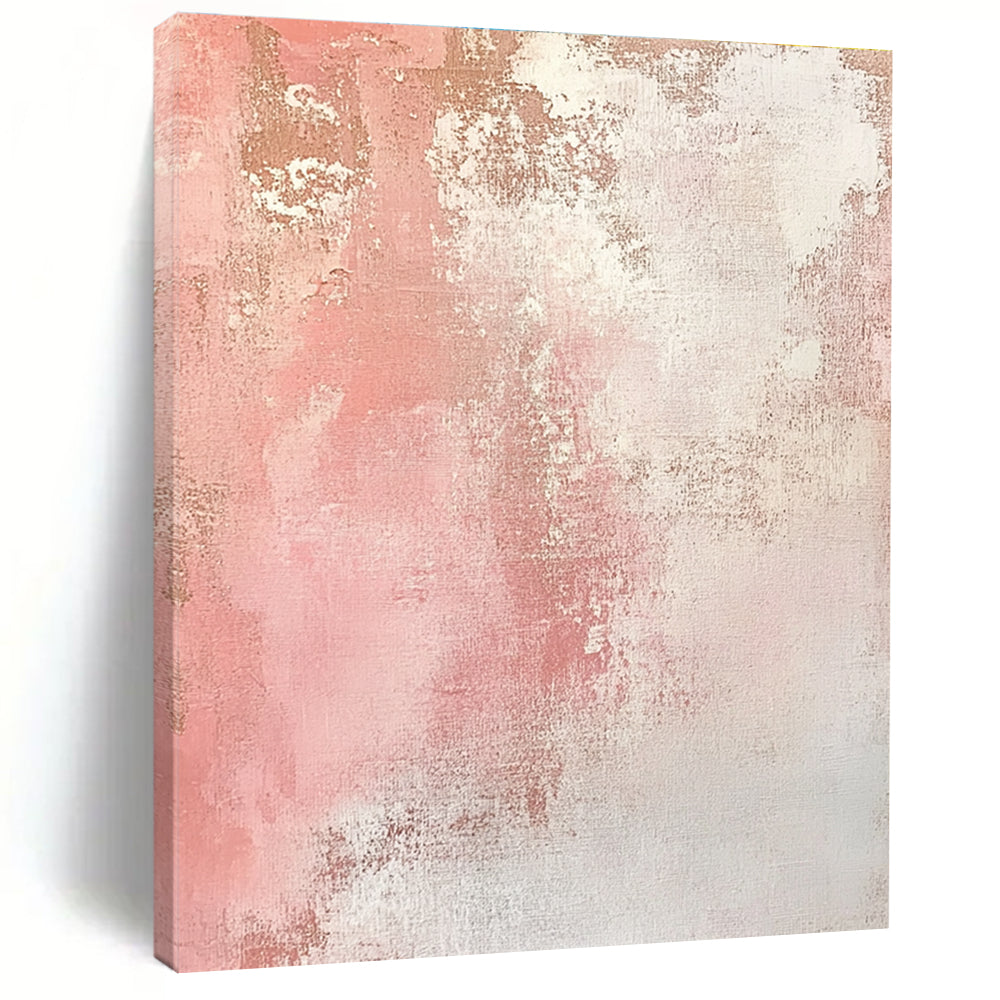 Pink and White Textured Gradient Abstract Painting with Soft Femininity WINK040