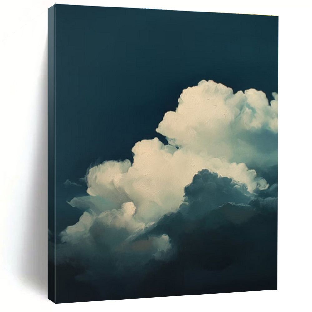 Soft Clouds Abstract Painting for Coastal Bedroom Ceiling Areas HENG015