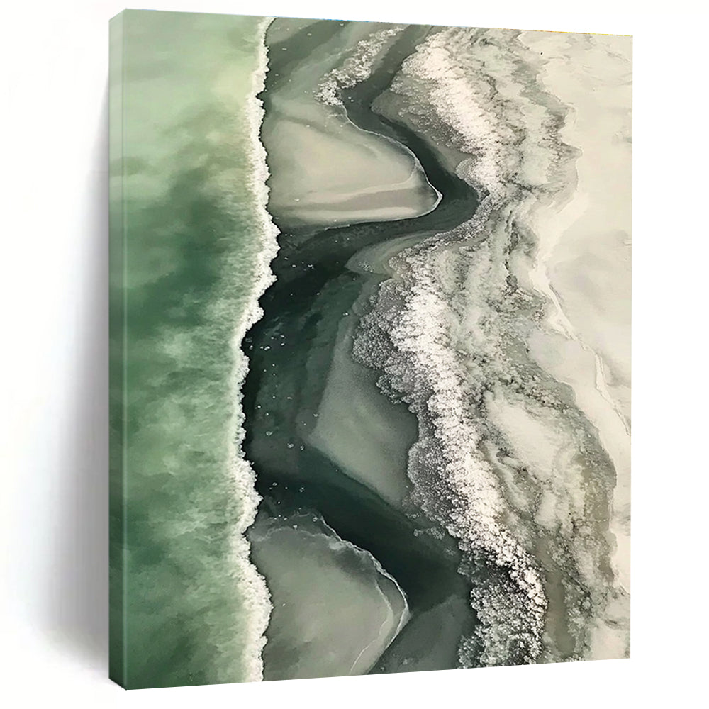 Aerial Beach Abstract Painting for Luxury - Styled Coastal Homes GAB1017