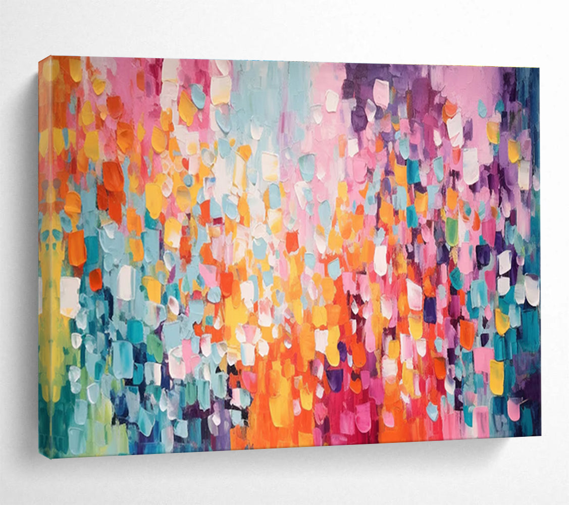 Colorful Impasto Abstract Painting for Vibrant Cafes YHT158