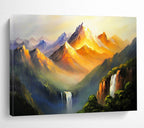 Majestic Mountain Landscape Painting with Dramatic Light ABS576