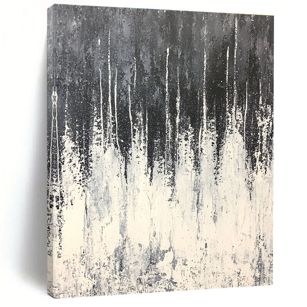 Black and White Drip Abstract Painting for Edgy Art Galleries GAB0824