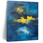 Blue - Yellow Abstract Night Painting with Mysterious Warmth WINK394