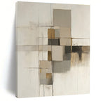 Neutral Geometric Abstract Painting for Mid - Century Modern Offices GAB1214