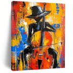 Jazz Musician Silhouette - Vivid Colorful Abstract Painting GAB0420