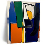 Color - Blocked Geometric Abstract Painting with Bold Vibrancy WINK220