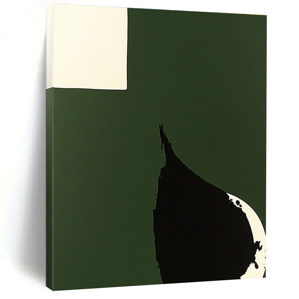 Green Black White Abstract - Bold Shape Art GAB0562