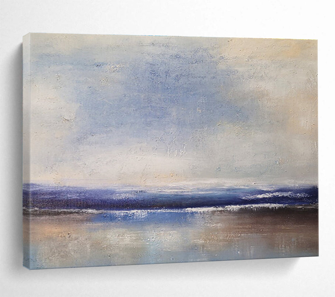 Serene Sea Horizon Abstract Painting for Peaceful Spaces YHT036