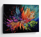 Colorful Flower Burst Abstract Painting for Lively Dining Rooms YHT294