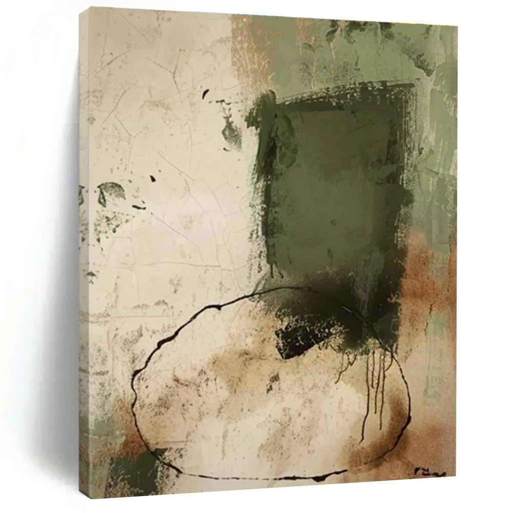Earth - Toned Abstract Composition Painting for Rustic - Style Dining Rooms HENG499