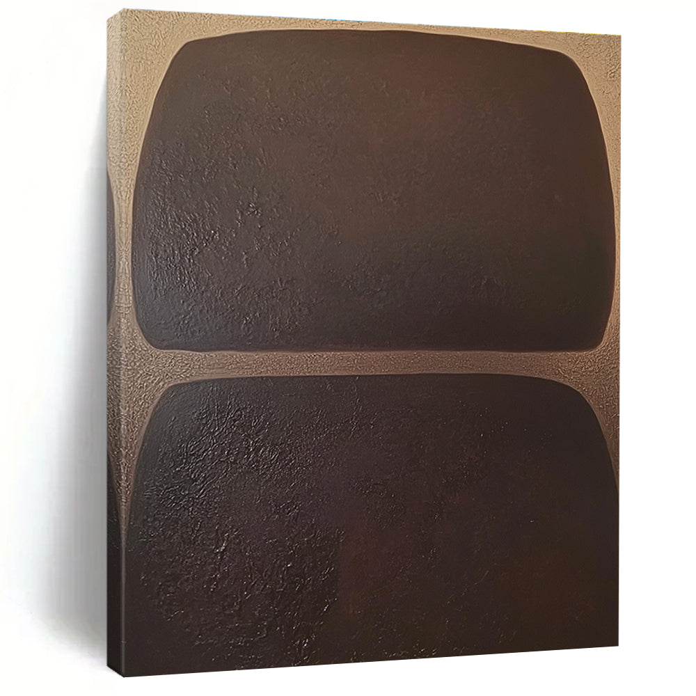 Dark Rectangular Abstract Shapes Painting with Subtle Mystery WINK061