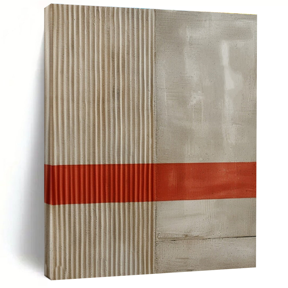 Minimalist Stripe Abstract Painting for Scandinavian - Style Interiors HENG007