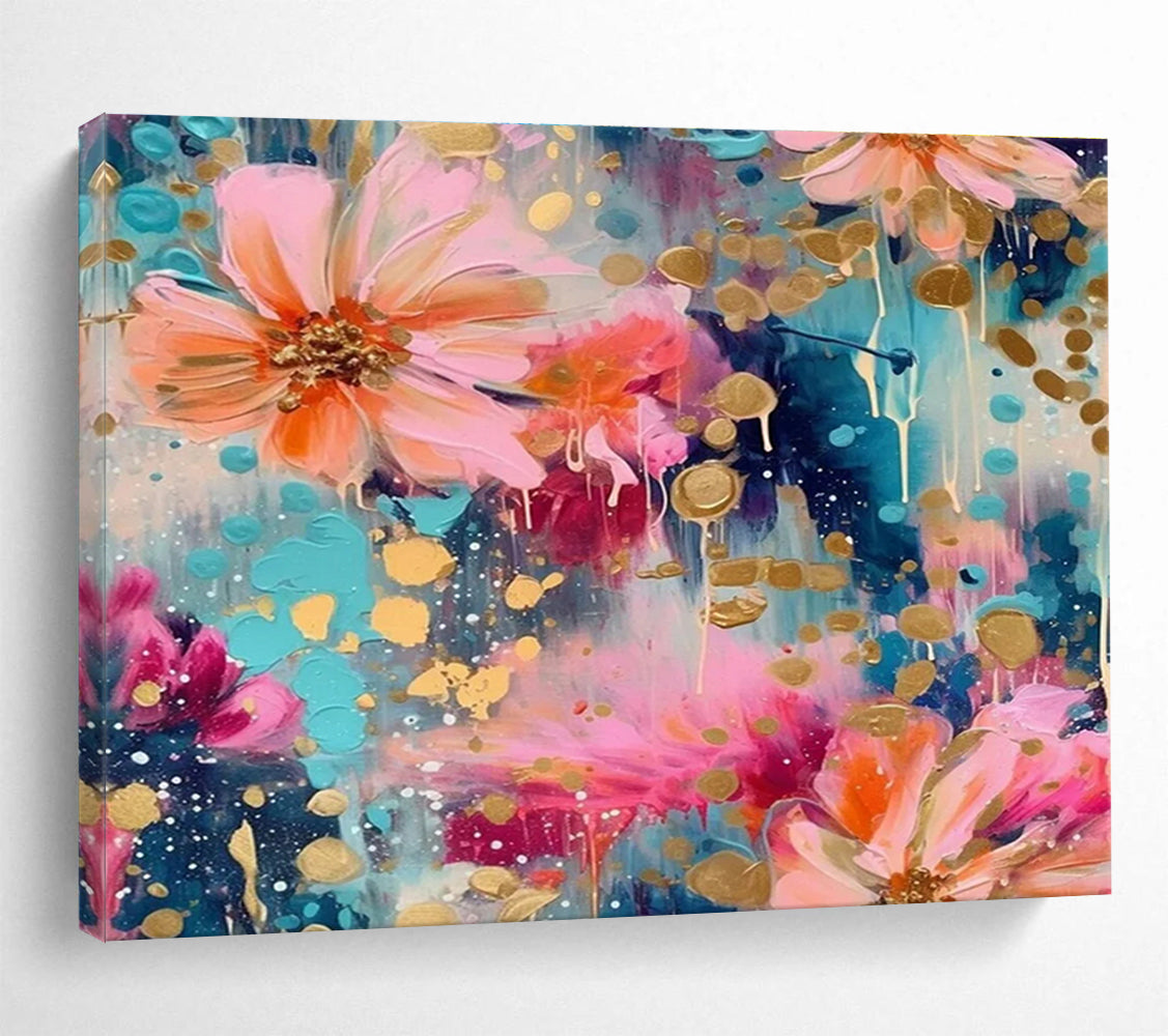 Floral Color Burst Abstract Painting for Luxury Spa Resorts YHT289