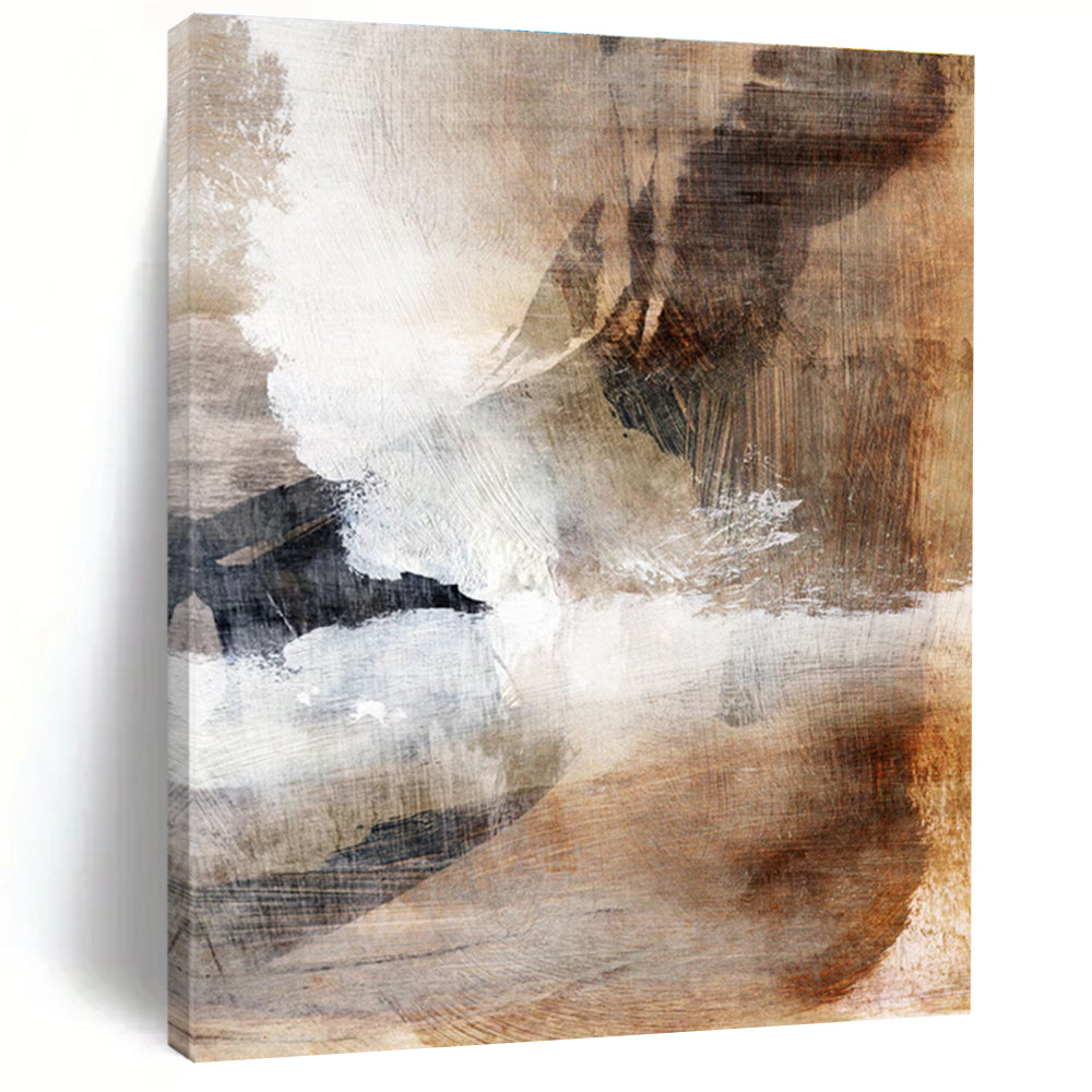 Earth - Toned Abstract Painting for Rustic - Chic Home Interiors HENG209