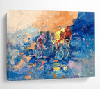 Cyclists Abstract Painting for Sports - Themed Cafes YHT441