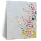 Pastel Floral Side Textured Abstract Painting for Light - Filled Interiors GAB1412