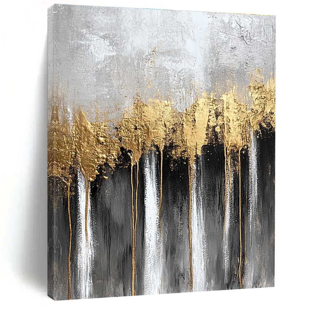 Gold Drip Abstract Painting for Luxe - Inspired Bedrooms GAB0859