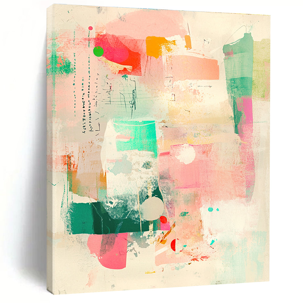 Colorful Collage Abstract Vibrant Mixed - Media Art GAB0356