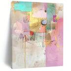 Gold Accent Collage Luxe Mixed Media Abstract Painting GAB0246