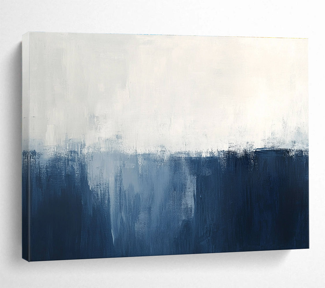 Blue - White Abstract Horizon Painting ABS188