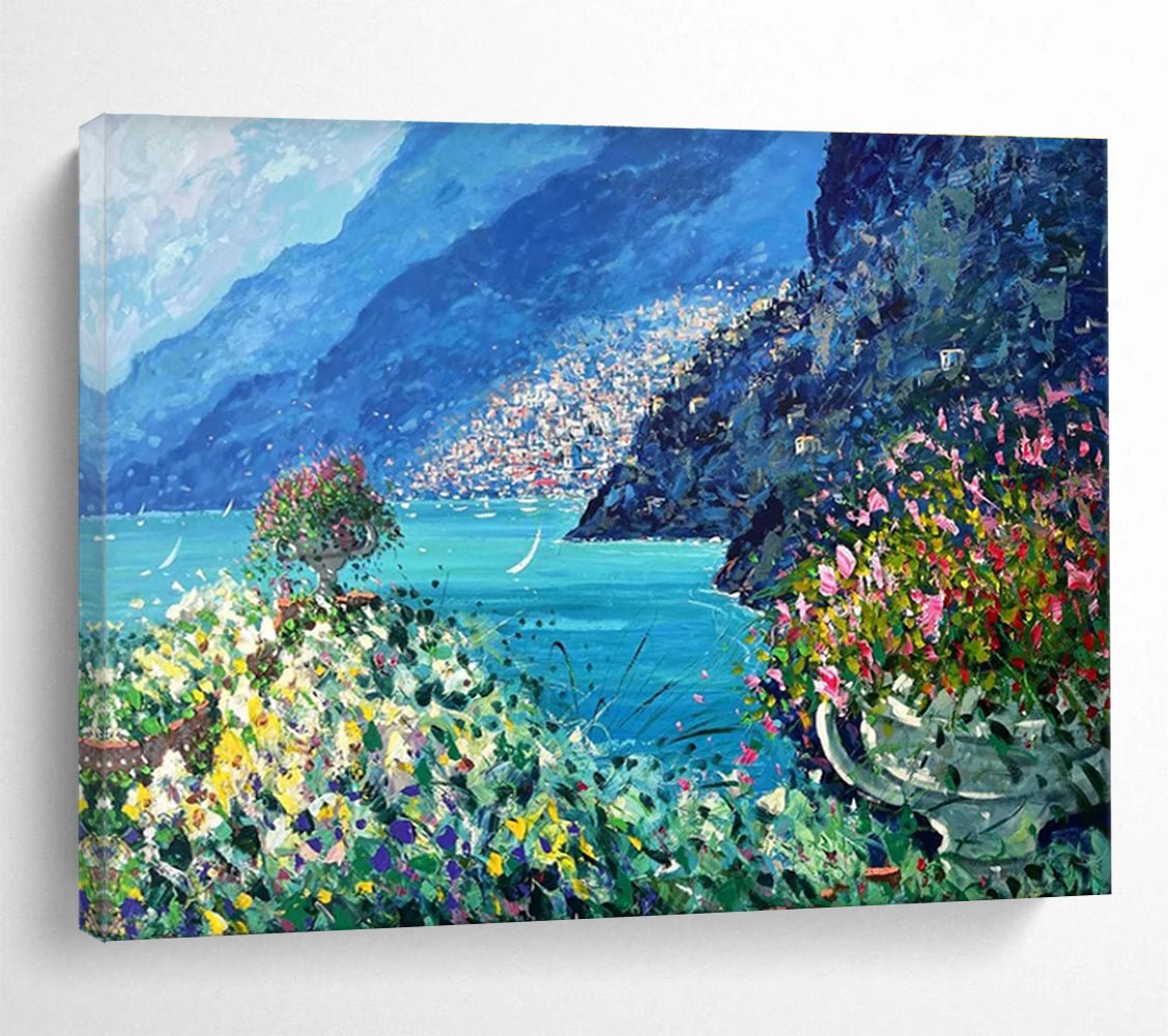 Coastal Garden Abstract Painting for Beachfront Home Patios YHT447