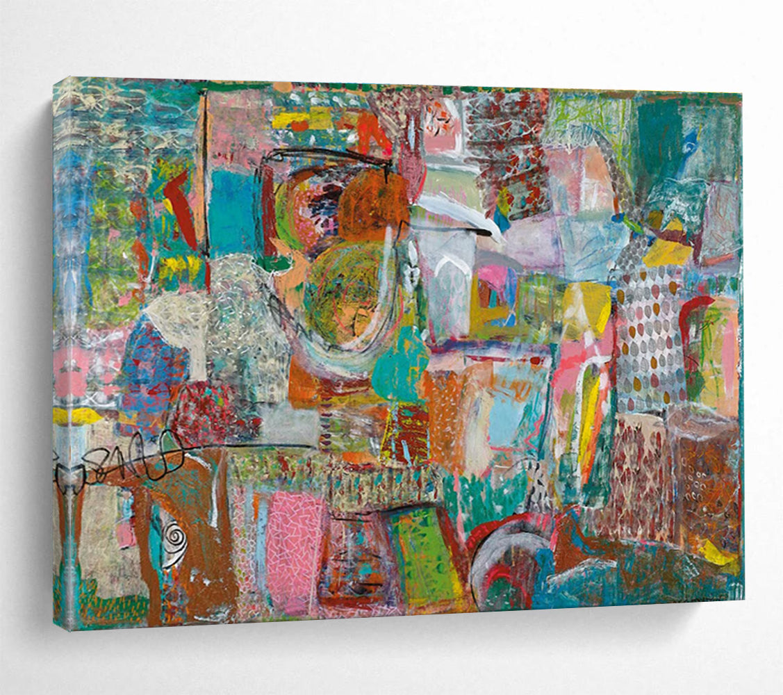 Mixed - Media Abstract Painting for Creative Studio Decor YHT236