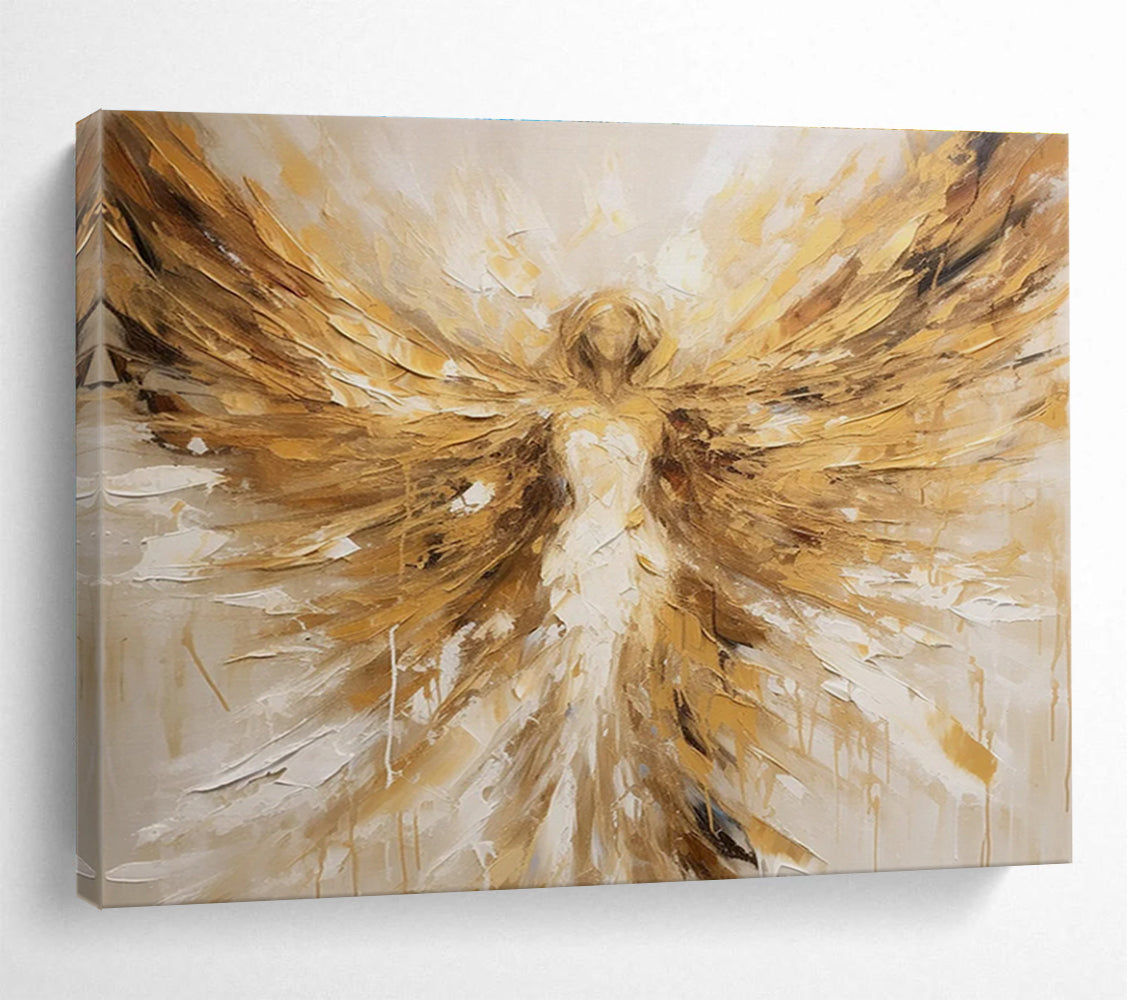 Golden Angel Abstract Painting for Spiritual Spaces YHT081