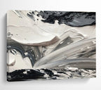 Black and White Abstract Textures Painting for Modern Monochrome Spaces YHT314