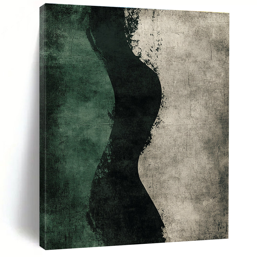 Silhouette on Textured Background Abstract Painting with Mysterious Allure WINK150