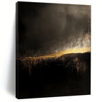 Dark and Golden Abstract Painting with Mysterious Radiance WINK091