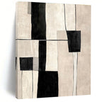 Neutral - Toned Abstract Painting with Geometric Forms WINK862
