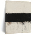 Black and White Strip Abstract Painting with Stark Simplicity WINK143