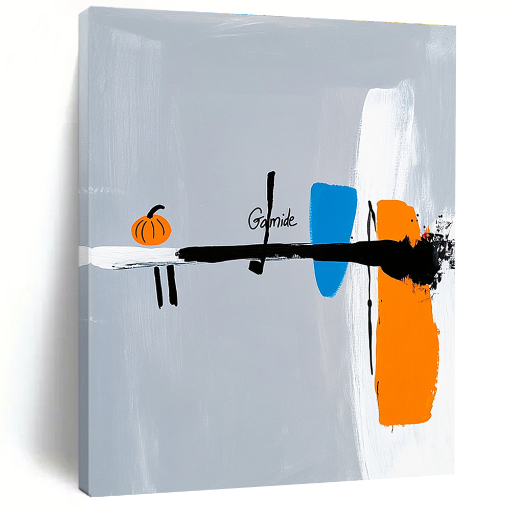 Abstract with Pumpkin Artistic Composition Abstract Painting GAB0210