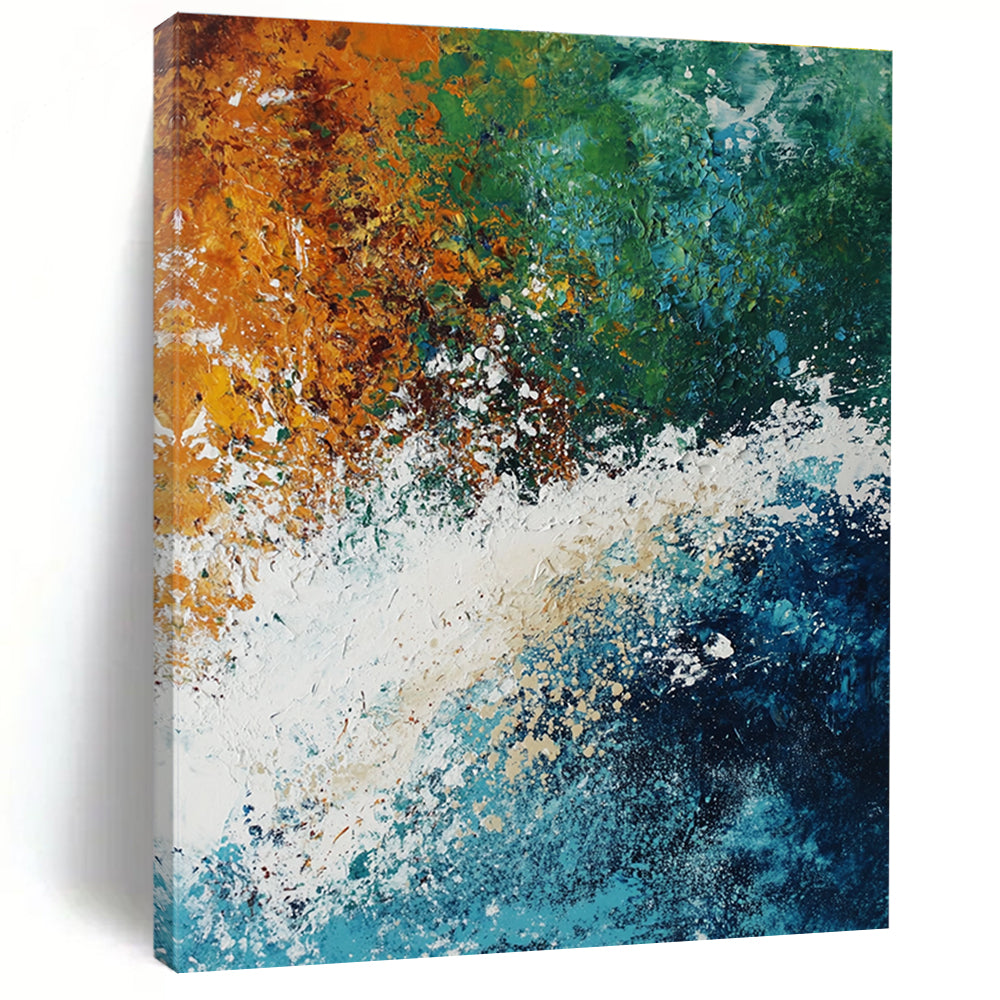 Energetic Wave Abstract Painting for Dynamic Spaces GAB0732